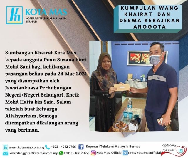 KUMPULAN WANG KHAIRAT  DAN  DERMA KEBAJIKAN ANGGOTA KOTA MAS
