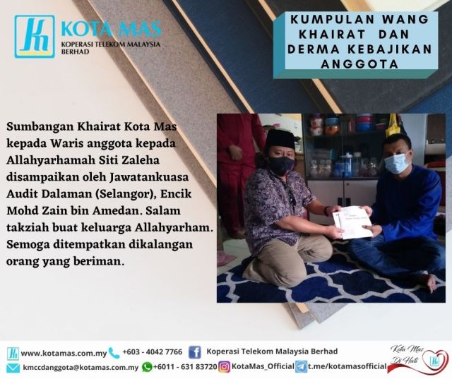 KUMPULAN WANG KHAIRAT  DAN  DERMA KEBAJIKAN ANGGOTA KOTA MAS