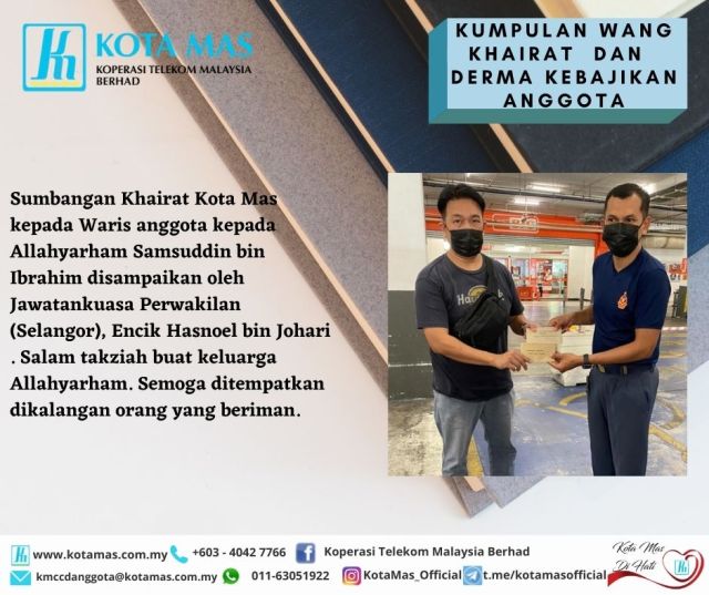 KUMPULAN WANG KHAIRAT  DAN  DERMA KEBAJIKAN ANGGOTA KOTA MAS