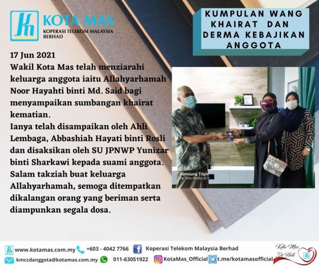 KUMPULAN WANG KHAIRAT DAN DERMA KEBAJIKAN ANGGOTA KOTA MAS
