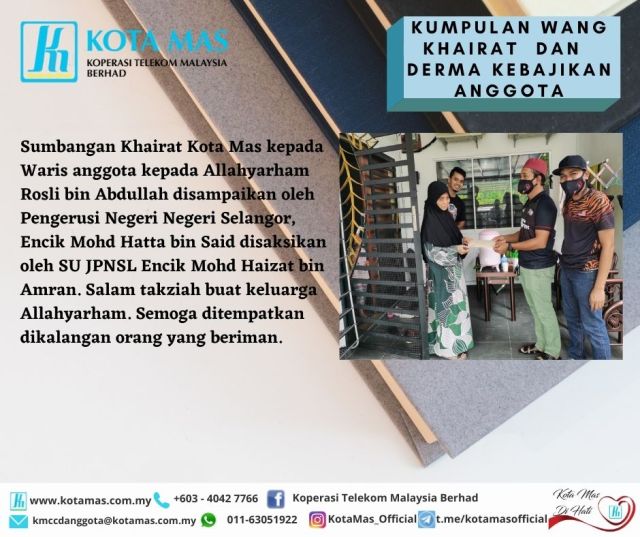 KUMPULAN WANG KHAIRAT DAN DERMA KEBAJIKAN ANGGOTA KOTA MAS