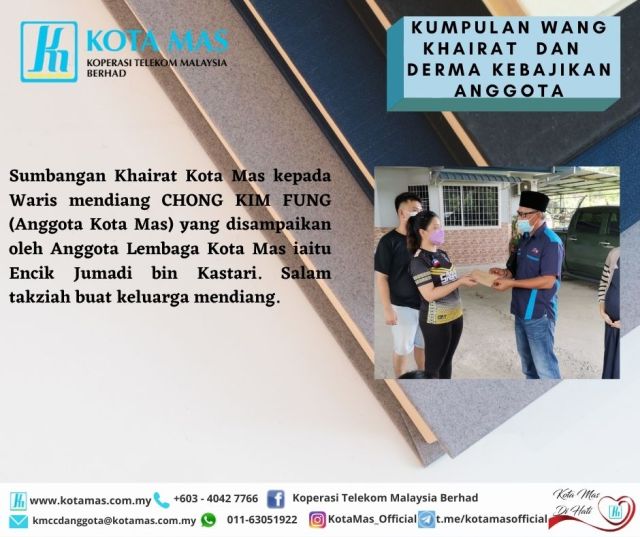 KUMPULAN WANG KHAIRAT DAN DERMA KEBAJIKAN ANGGOTA KOTA MAS