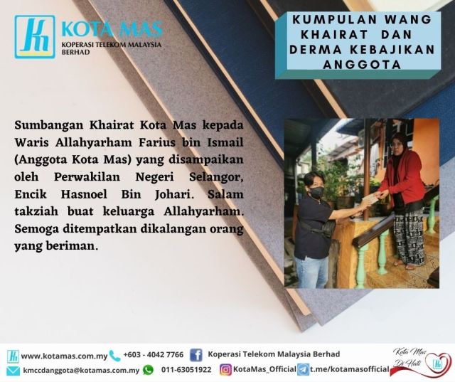 KUMPULAN WANG KHAIRAT DAN DERMA KEBAJIKAN ANGGOTA KOTA MAS