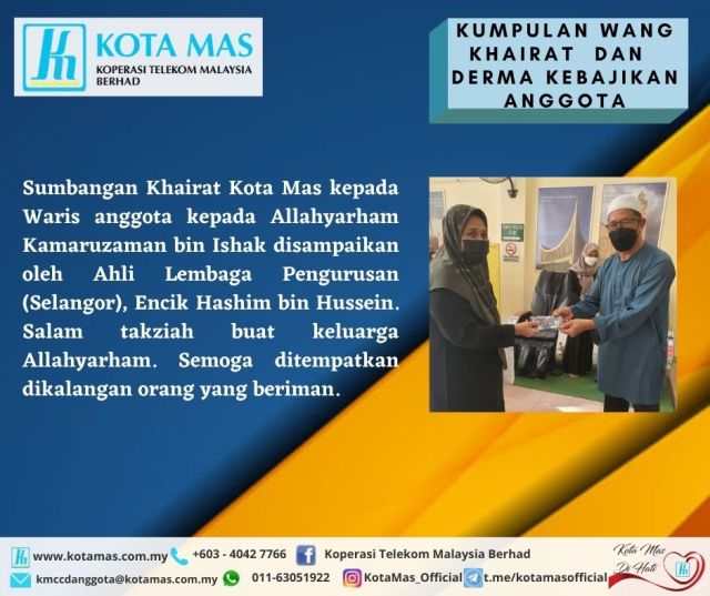 KUMPULAN WANG KHAIRAT DAN DERMA KEBAJIKAN ANGGOTA KOTA MAS