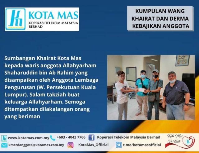 KUMPULAN WANG KHAIRAT DAN DERMA KEBAJIKAN ANGGOTA KOTA MAS