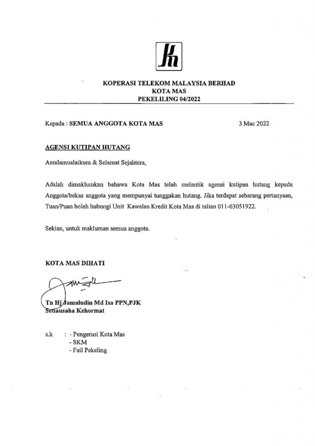 Pekeliling 4/2022 AGENSI KUTIPAN HUTANG